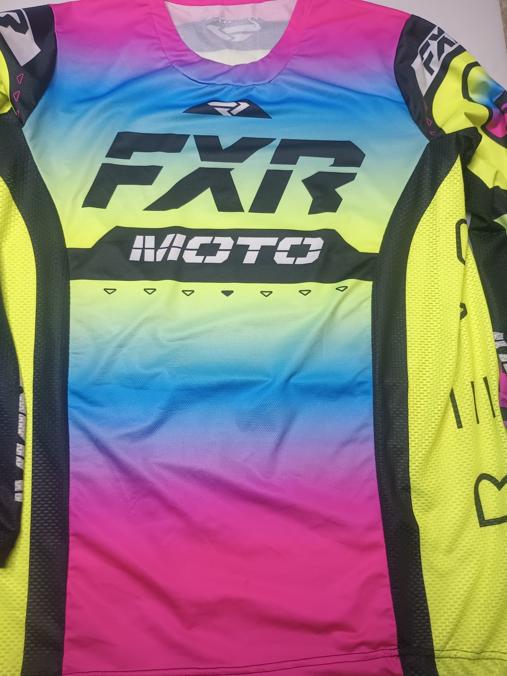 FXR MOTO Revo Pro MX LE Men’s Gradient Racing Jersey - Pink/Blue/Neon Yellow